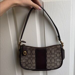 Coach Dark Brown Signature Shoulder Bag